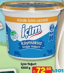 İÇİM YOĞURT 1200 G fiyat ve kampanya bilgisi